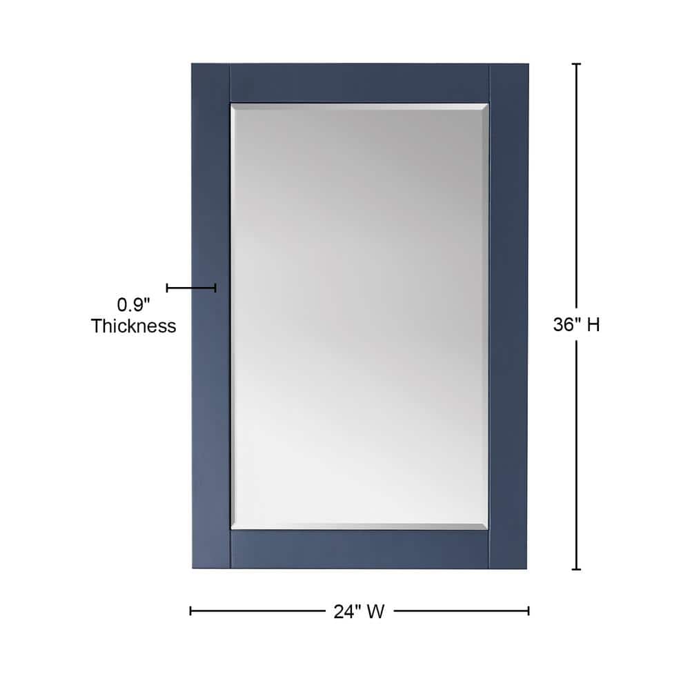 Ivy 36"x24" Rectangular Royal Blue Wood Bathroom Wall Mirror
