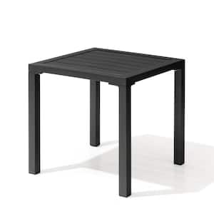 Square Aluminum Outdoor Side Table in Black