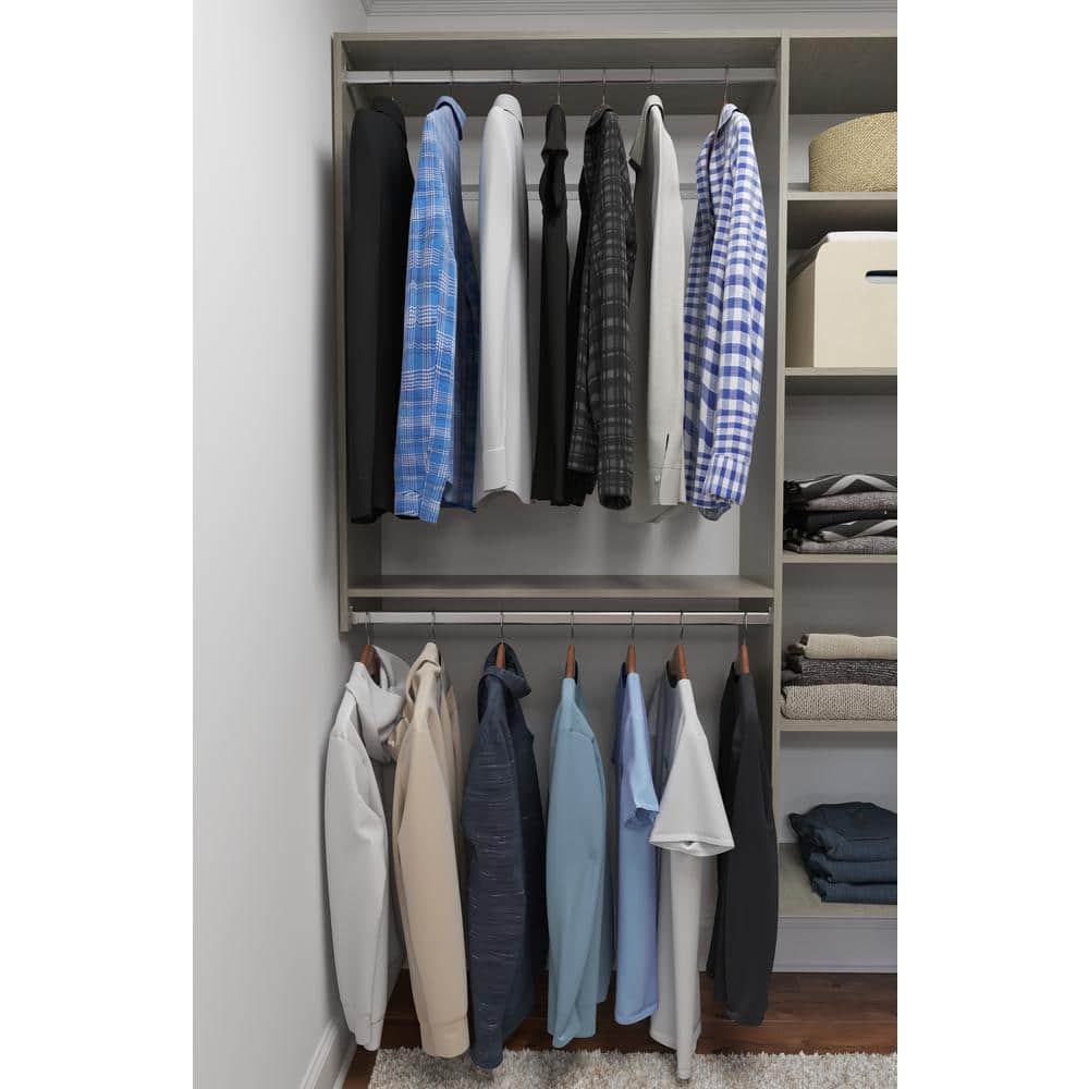 Weathered Grey Ultimate Corner Closet Organizer with Drawers