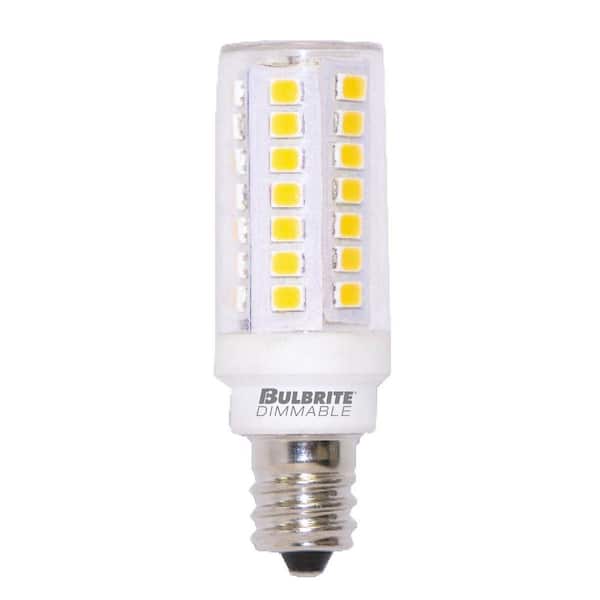 Bulbrite 70 - Watt Equivalent Warm White Light T6 (E12) Candelabra Screw, Dimmable Clear LED Light Bulb 2700K (2-Pack)