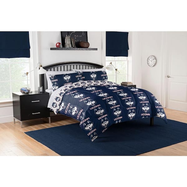 THE NORTHWEST GROUP 5-Piece Multi Colored Connecticut Huskies Rotary Queen Size Bed in a Bag Set