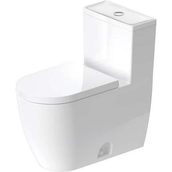 Soleil by Starck 1-Piece 1.28 GPF Single Flush Elongated Toilet in White with Seat Included