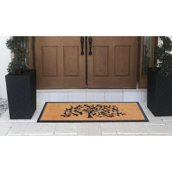 A1 Home Collections A1HC First Impression Dirt Trapper Heavy Weight  Black/Beige 18 in. x 30 in. Rubber/Coir Door Mat A1HC29PLN18X30 - The Home  Depot