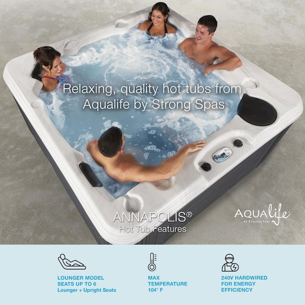 AquaLife Annapolis 6-Person 50-Jet 240-Volt 2-Pump Acrylic Lounger