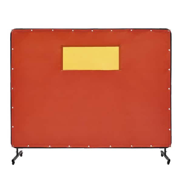 Welding Screen with Frame 6 ft. x 8 ft. Welding Curtain Screens Flame-Resistant Vinyl Welding Protection Screen Red