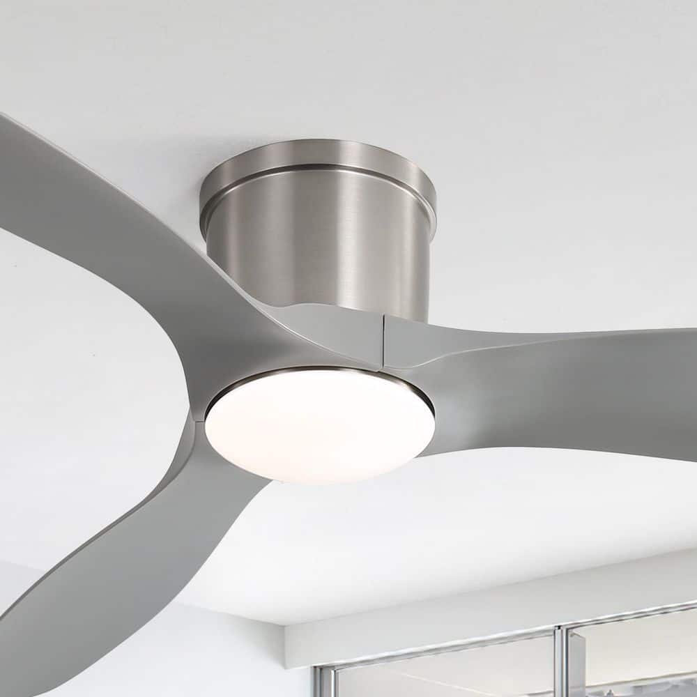 52 in. Indoor/Outdoor Modern Nickel Ceiling Fan with Dimmable LED Light and 6 Speed Remote Control price history on PriceWatchPro