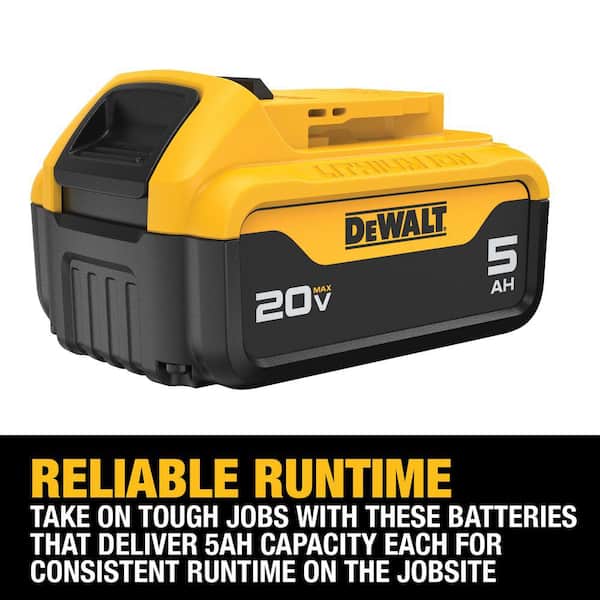DEWALT - 20-Volt MAX Lithium-Ion 15° Electric Cordless Roofing Nailer with 20-Volt MAX Premium 5. 0Ah Battery Pack