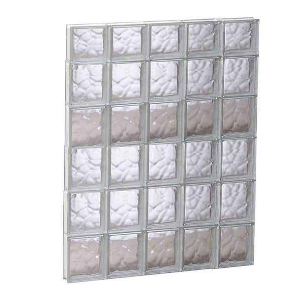 Clearly Secure 28.75 in. x 44.5 in. x 3.125 in. Frameless Wave Pattern Non-Vented Glass Block Window