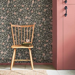 William Morris At Home Bird and Pomegranate Charcoal Wallpaper