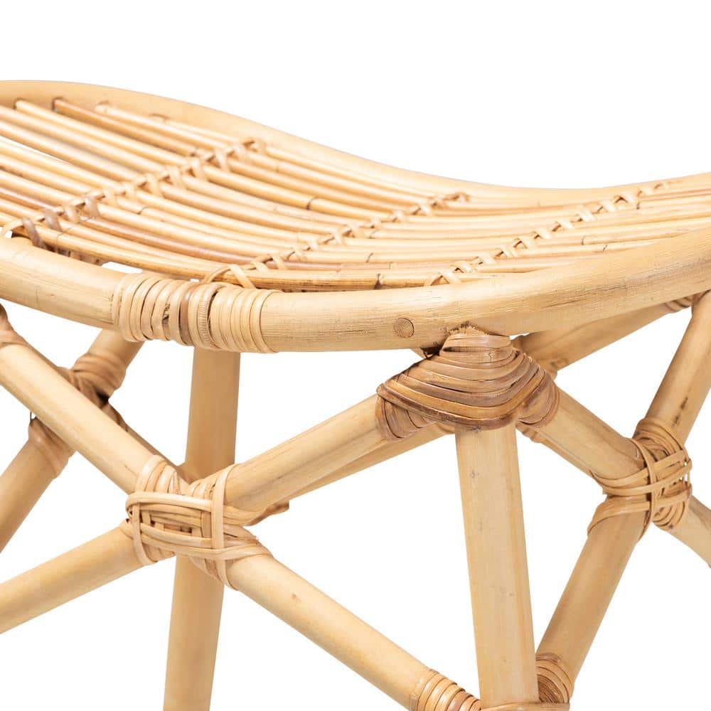 Elgon Natural Brown Rattan Curved Counter Stool