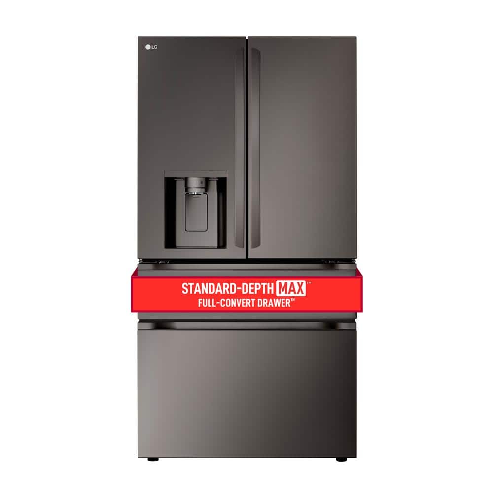 LG 29 cu. ft. SMART Standard Depth MAX French Door Refrigerator with Full Convert Drawer in Black Stainless Steel, PrintProof Black Stainless Steel
