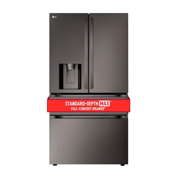 LG 29 cu. ft. SMART Standard Depth MAX French Door Refrigerator with Full Convert Drawer in Black Stainless Steel