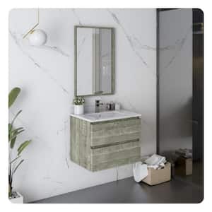 Formosa 24 in. W x 20 in. D x 20 in. H White Single Sink Bath Vanity in Sage Gray with White Vanity Top and Mirror