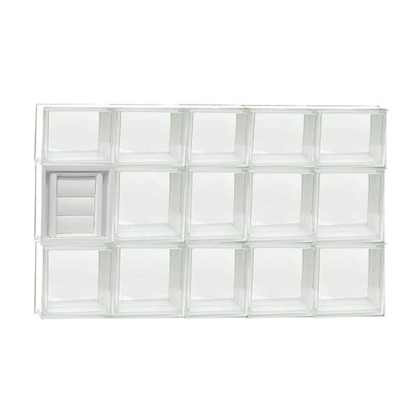 Clearly Secure 36.75 in. x 21.25 in. x 3.125 in.Frameless Clear Glass Block Window with Dryer Vent