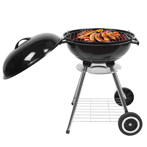 Winado 18 in. Apple Charcoal Grill in Black with Wheels