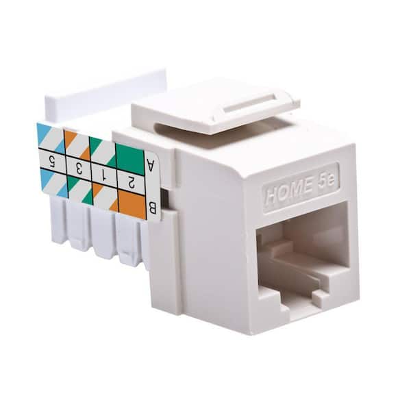 Leviton QuickPort HOME 5e Snap-In T568A/B Wiring Connector, Light Almond