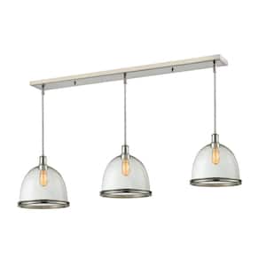 Mason 3-Light Brushed Nickel Chandelier with Glass Shade