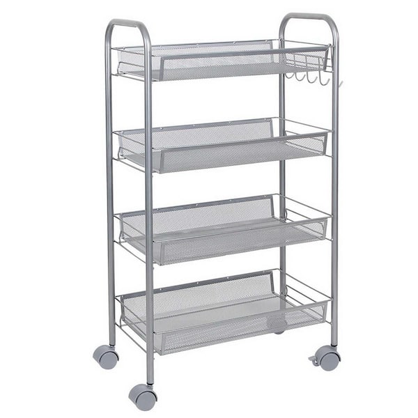Unbranded Removable Silver Kitchen Storage Cart