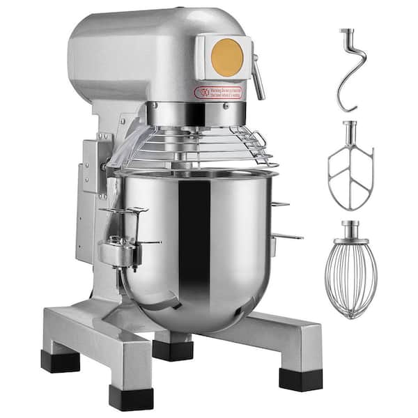 Commercial Food Mixer 10qt. with 3-Adjustable Speeds 550W Dough Mixer Commercial Stand Mixer Stainless Steel Bowl Sliver