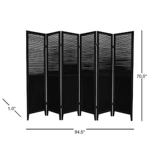 6 ft. Black 6-Panel Room Divider