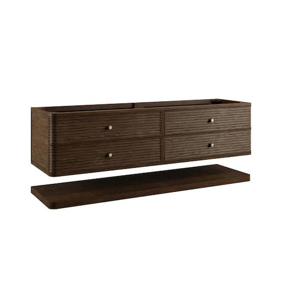 Allamari 71.6 in. W x 21.5 in. D x 34.8 in. H Double Bath Vanity Cabinet Without Top in Sable