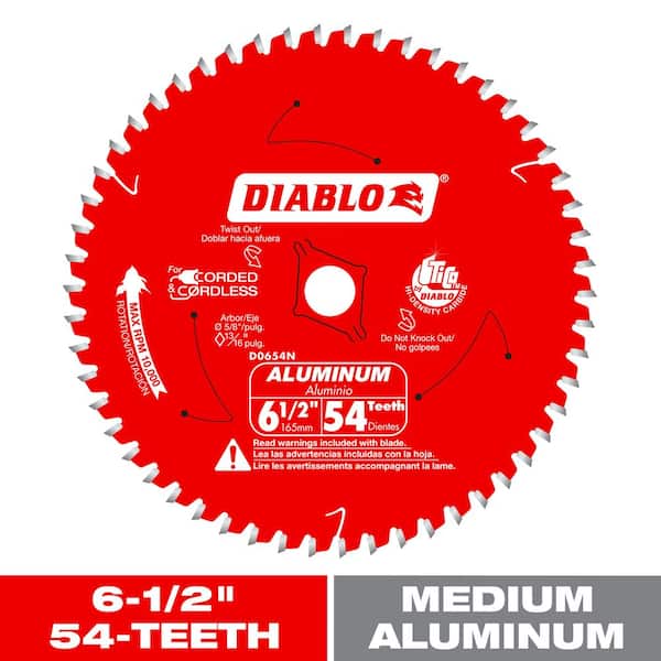 6-1/2in. x 54-Teeth Circular Saw Blade for Medium Aluminum