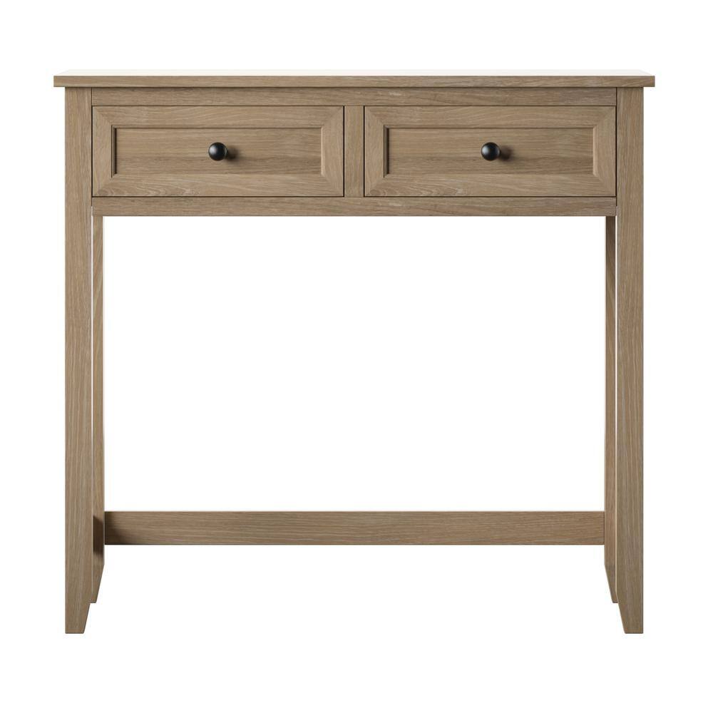 Twin Star Home 40 in. Rectangular Natural Oak Faux Wood Secretary Desk