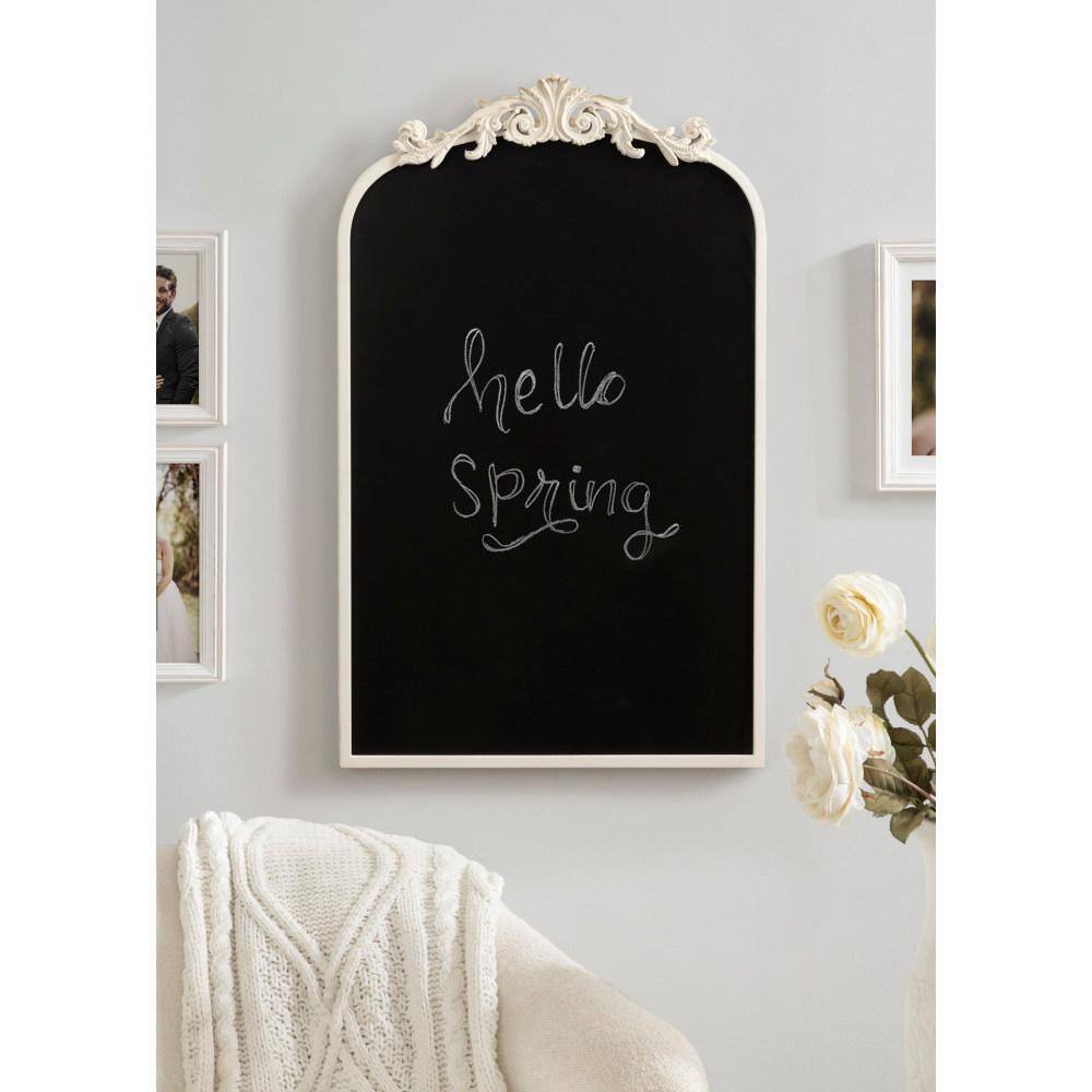 White Metal Framed Magnetic Chalkboard Memo Board