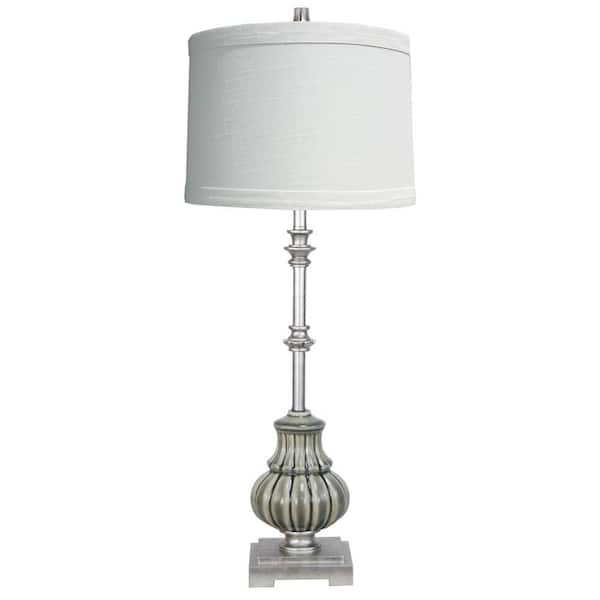 Fangio Lighting #8743 32 in. Grey Ceramic and Poly Buffet Lamp