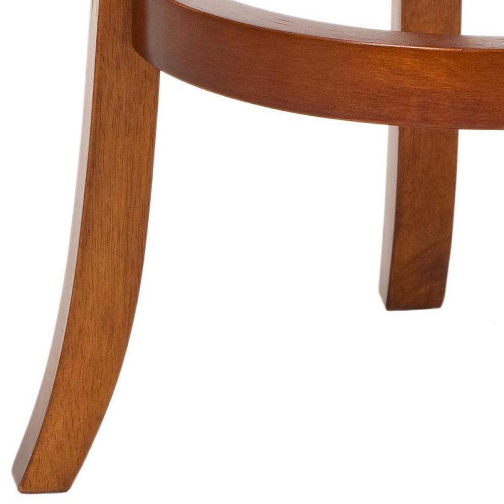 Transitional Baldwin Carved Swivel Barstool in Dark Oak & Black Leather