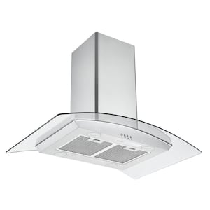 IGCC636 36 in. 620 CFM Convertible Island Glass Canopy Range Hood with LED Lights in Stainless Steel