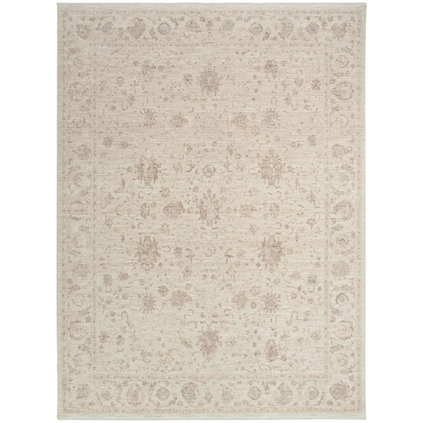 Outlines Ivory 8 ft. x 10 ft. Medallion Traditional Area Rug