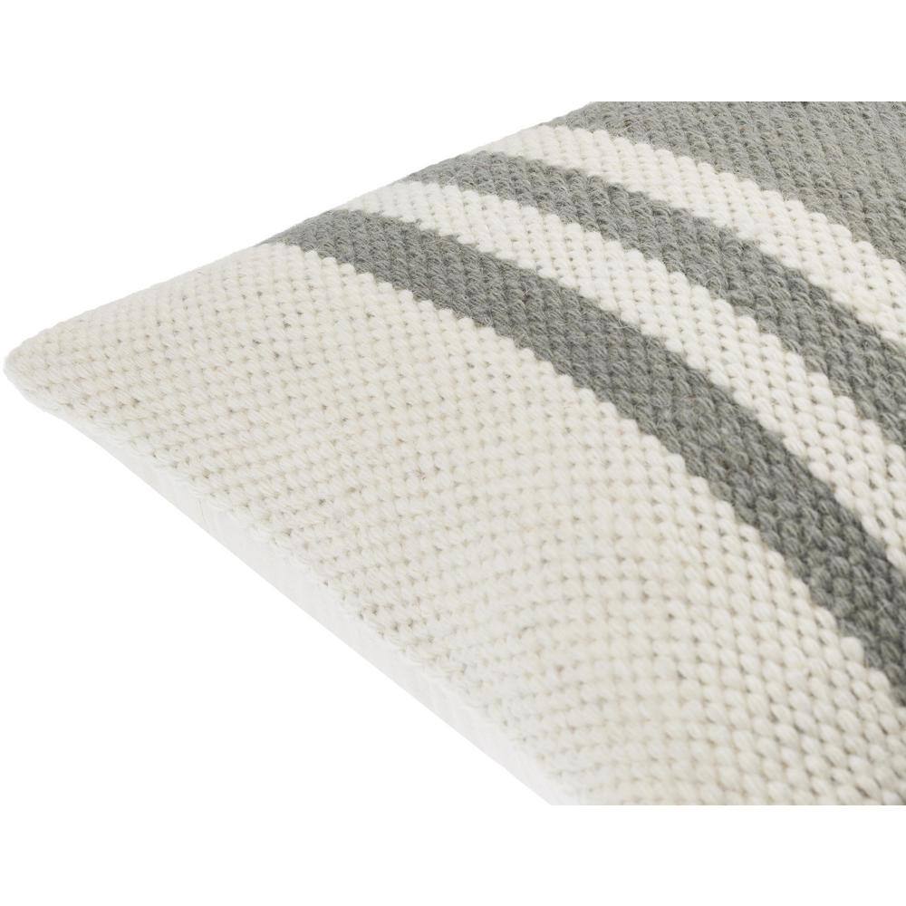 Brett 18'' Off-White and Gray Wool Accent Pillow