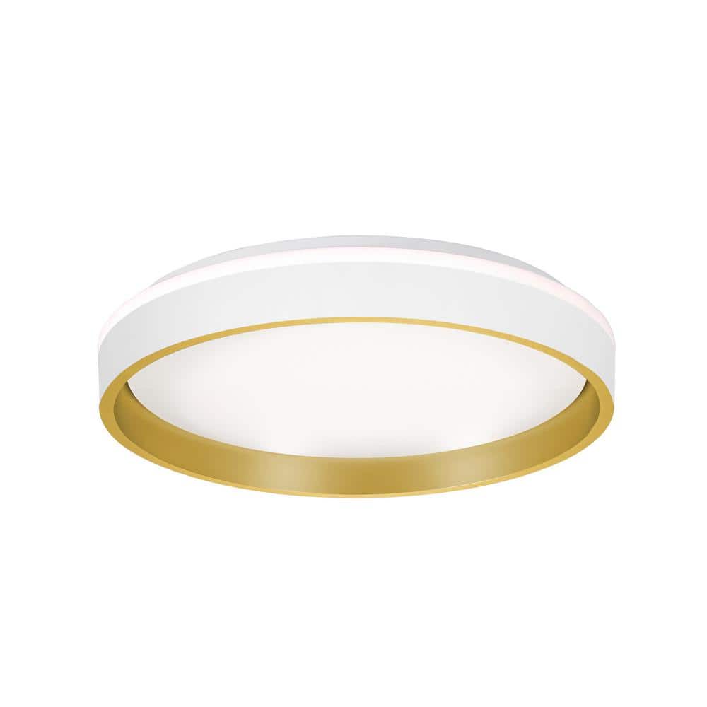 Rana 16 in. 100-Watt Contemporary White Integrated LED Flush Mount with Frosted Glass White Frosted Clear Shade price history on PriceWatchPro