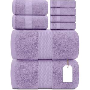 8-Piece Lavender 100% Combed Cotton Towel Set