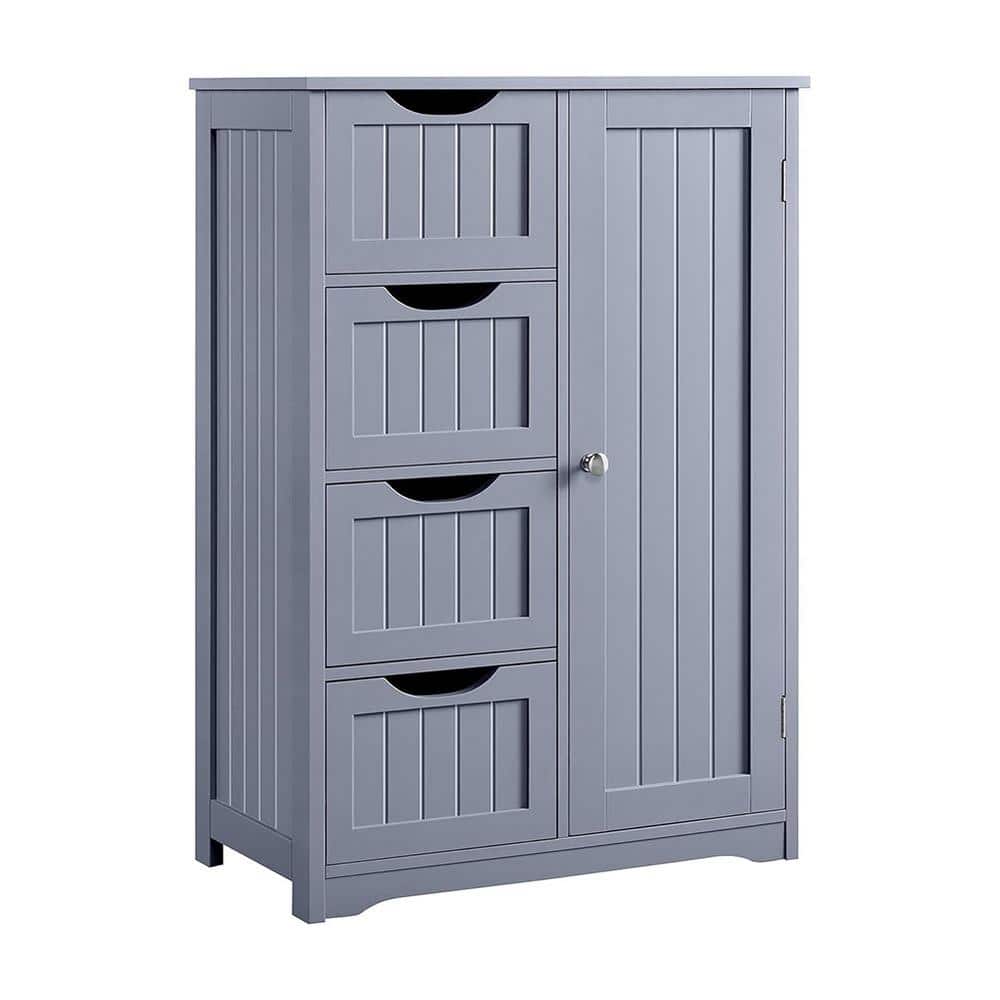 26 in. W. x 14 in. D x 35.5 in. H Bathroom Gray Linen Cabinet