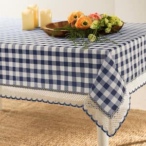 Buffalo Check 60 in. W x 104 in. L Navy Checkered Polyester/Cotton Rectangular Tablecloth