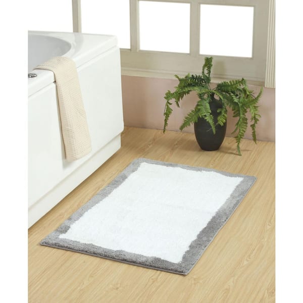 Lakewood 24 in. X40 in. Dark Gray Micro Tufted Bath Rug