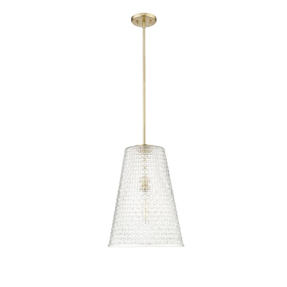 Saben 60-Watt 1-Light Modern Gold Pendant-Light Rattan Lattice Clear Shade price history on PriceWatchPro