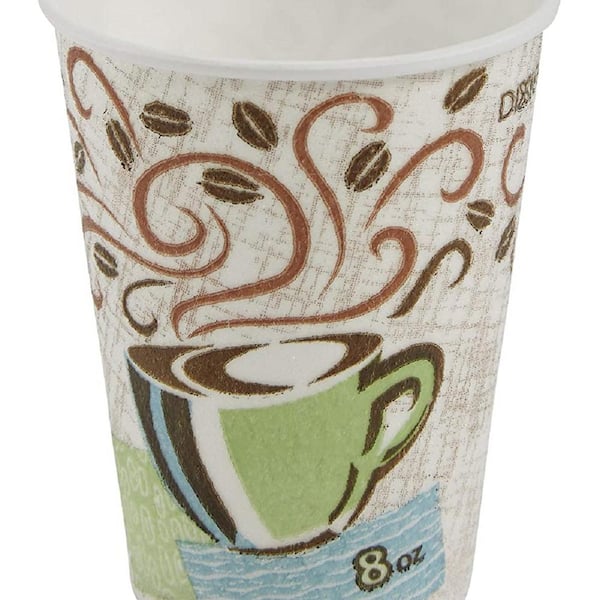 8 oz. Seattle's Best Logo Paper Hot Cups, White/Red Disposable Coffee Cups  1,000/Case