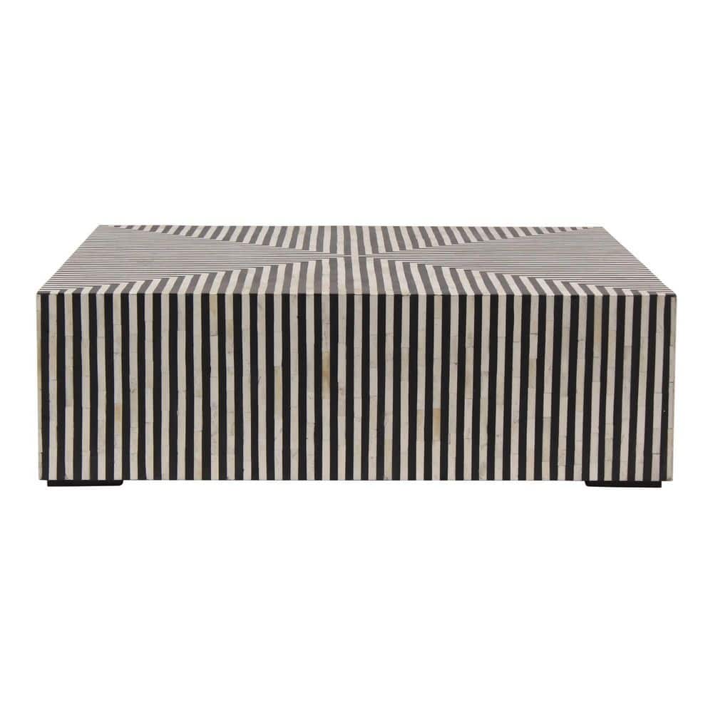 Wesley 40 in. Multicolor Square Bone Veneer Coffee Table with Resin Top and Iron Frame price history on PriceWatchPro
