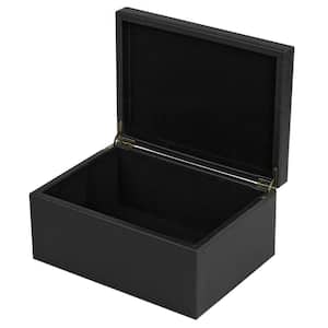 Elegant Faux Leather Decorative Box Black 11 in. x 8 in. Faux