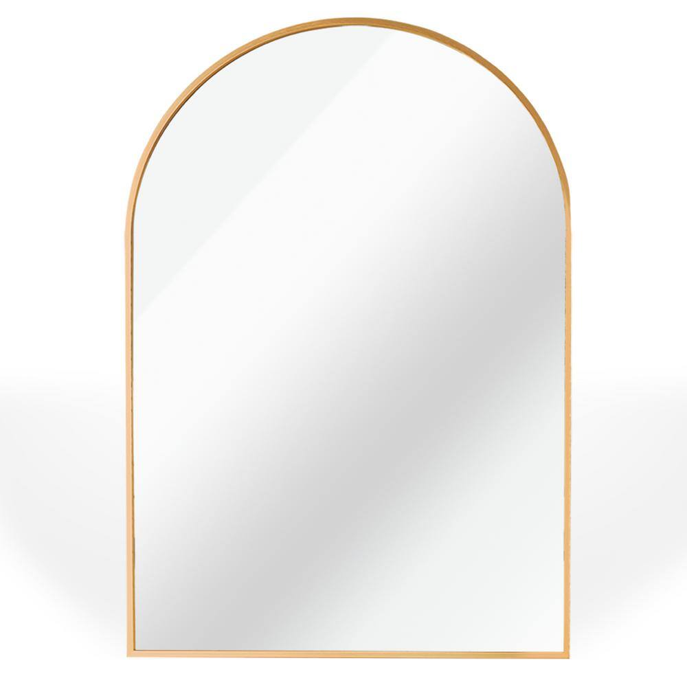 20 in. W x 30 in. H Arched Mirror for Bathroom Entryway Wall Decor Metal Frame Wall Mounted Mirror in Gold price history on PriceWatchPro