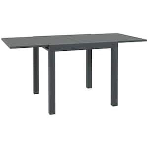 Aluminum Gray Outdoor Dining Table for 4-6 with Extension