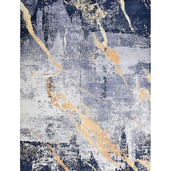 Huluwat Abstract Design Multicolor 7.5 ft. x 10.5 ft. Polyester Rectangle Area Rug, Machine Washable Super Soft Area Rug