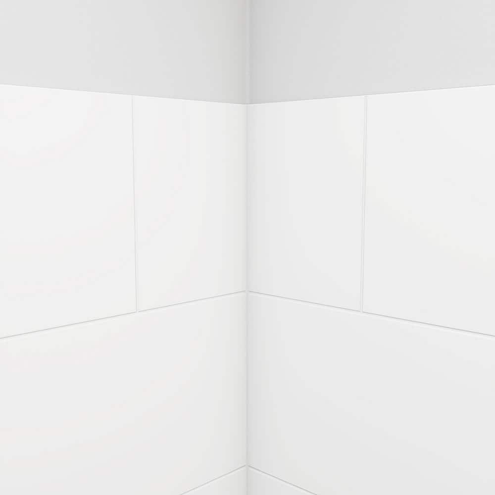 DreamStone 36" White Solid Surface Alcove Shower Kit