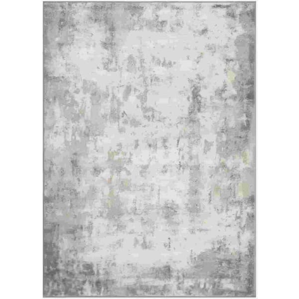 Garvee Abstract Indoor Gray 2 ft. x 3 ft. Non-Shedding Stain Resistant Mat Area Rug