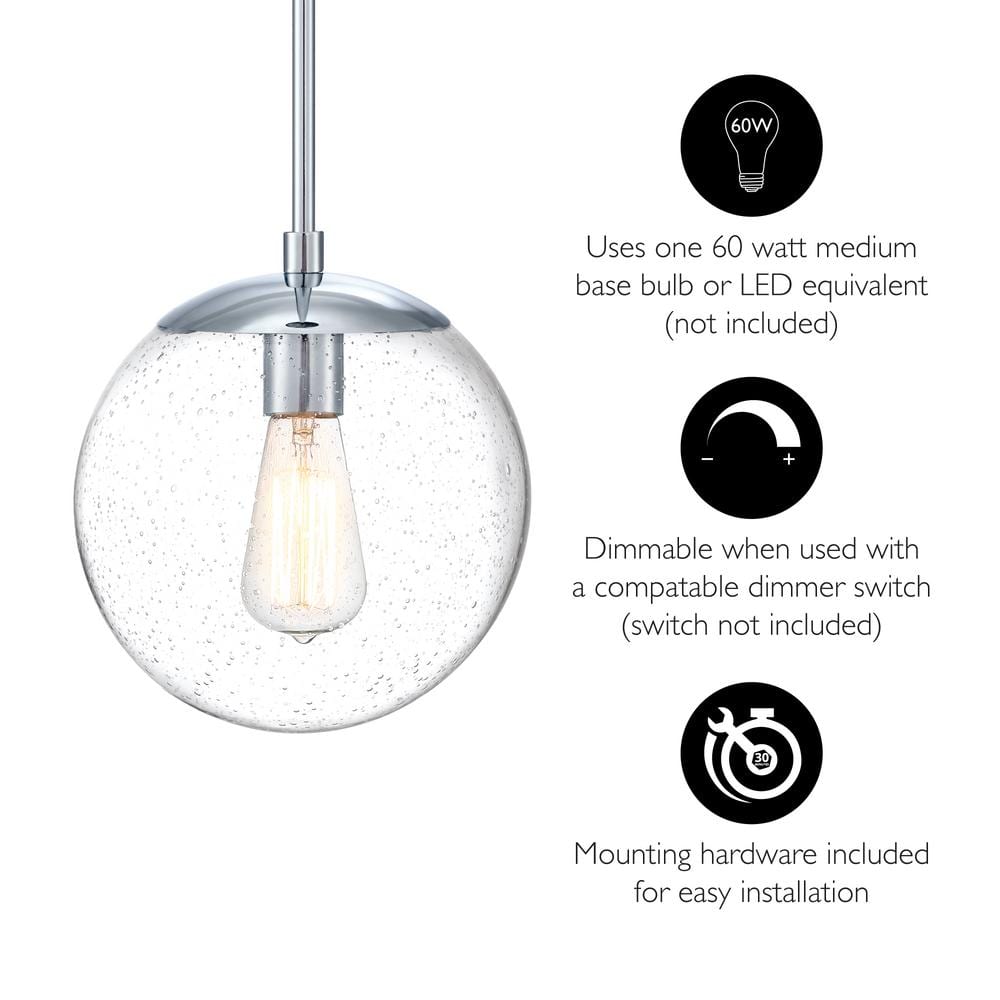 Polished Chrome Mini Globe LED Pendant Light