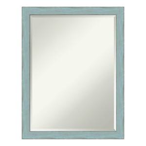 20 in. W x 26 in. H Framed Rectangular Beveled Edge Bathroom Vanity Mirror in Rustic Blue