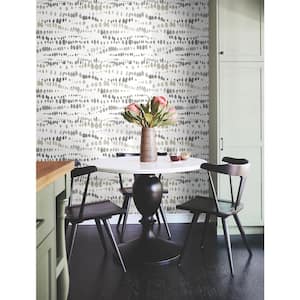 Black and Taupe Dewdrops Textured Non-Pasted Paper Wallpaper